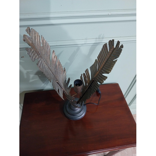 160 - Gilded metal feather table lamp. {60 cm W x 37 cm W x 18 cm D}.