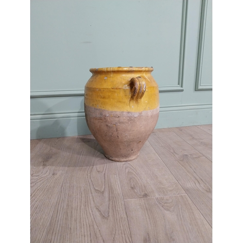 18 - Rare 19th C. Terracotta glazed confit pot. {47 cm H x 37 cm Dia.}