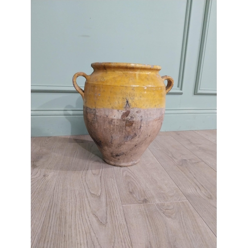 18 - Rare 19th C. Terracotta glazed confit pot. {47 cm H x 37 cm Dia.}