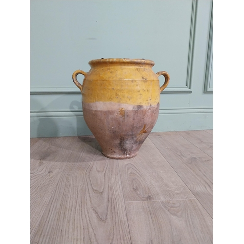 18 - Rare 19th C. Terracotta glazed confit pot. {47 cm H x 37 cm Dia.}