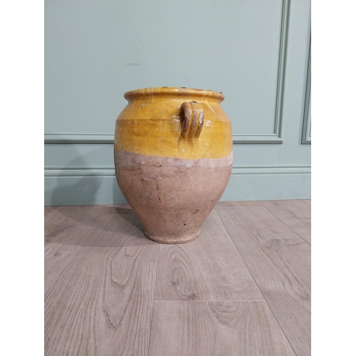 18 - Rare 19th C. Terracotta glazed confit pot. {47 cm H x 37 cm Dia.}