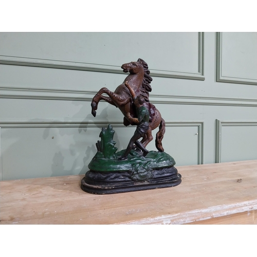 187 - Early 20th C. Spelter model of Marley Horse. {48 cm H x 36 cm W x 13 cm D]