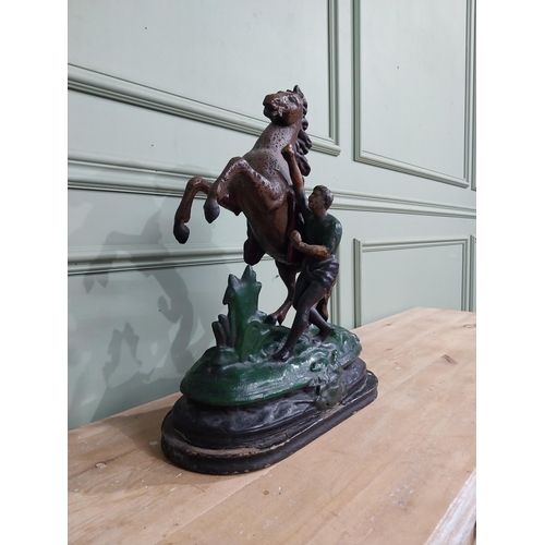 187 - Early 20th C. Spelter model of Marley Horse. {48 cm H x 36 cm W x 13 cm D]