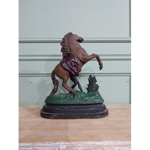 187 - Early 20th C. Spelter model of Marley Horse. {48 cm H x 36 cm W x 13 cm D]