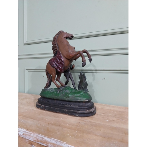 187 - Early 20th C. Spelter model of Marley Horse. {48 cm H x 36 cm W x 13 cm D]