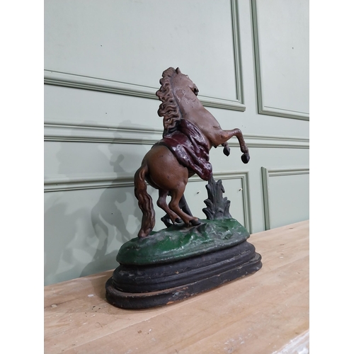 187 - Early 20th C. Spelter model of Marley Horse. {48 cm H x 36 cm W x 13 cm D]