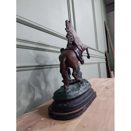 187 - Early 20th C. Spelter model of Marley Horse. {48 cm H x 36 cm W x 13 cm D]