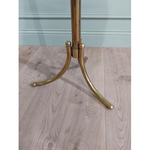 196 - Good quality mid century brass and mahogany Valet stand. {137 cm H x 45 cm W x 48 cm D}.