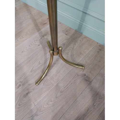 196 - Good quality mid century brass and mahogany Valet stand. {137 cm H x 45 cm W x 48 cm D}.