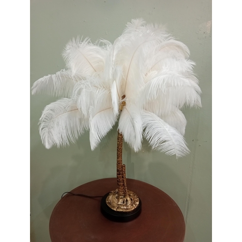 206A - Brass feathered palm tree lamp.  {H 80cm x Dia 50cm}.   NOT AVAILABLE TO VIEW IN PERSON