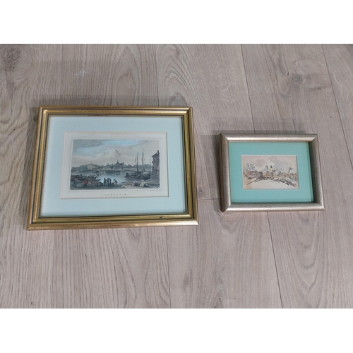 231 - Two framed coloured prints � Mannheim and Fishing Scene. {23 cm H x 29 cm W} and {15 cm H  x 20 cm W... 