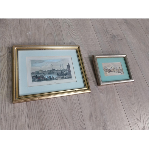 231 - Two framed coloured prints � Mannheim and Fishing Scene. {23 cm H x 29 cm W} and {15 cm H  x 20 cm W... 