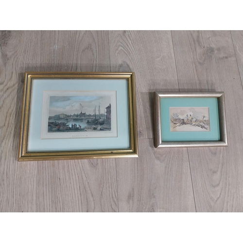 231 - Two framed coloured prints � Mannheim and Fishing Scene. {23 cm H x 29 cm W} and {15 cm H  x 20 cm W... 