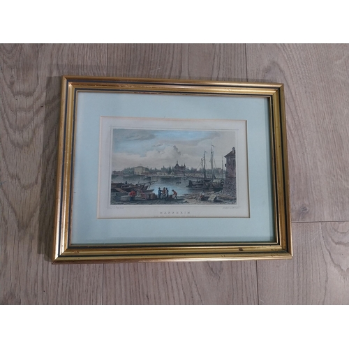 231 - Two framed coloured prints � Mannheim and Fishing Scene. {23 cm H x 29 cm W} and {15 cm H  x 20 cm W... 