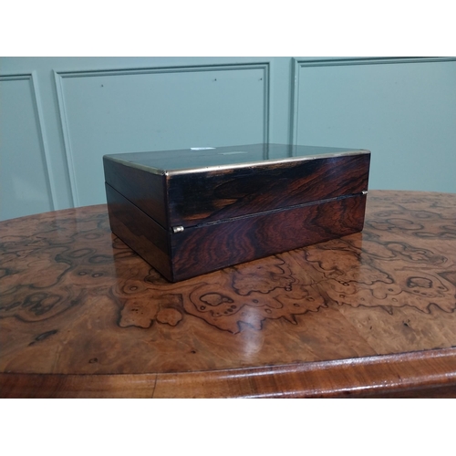 232 - 19th C. Rosewood writing slope with tooled leather top. {12 cm H x 30 cm W x 22 cm D}.