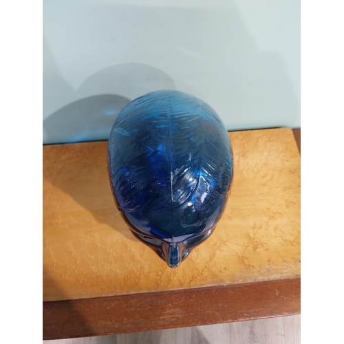 237 - Cobalt blue glass mannequin head. {24 cm H x 14 cm W x 20 cm D}.