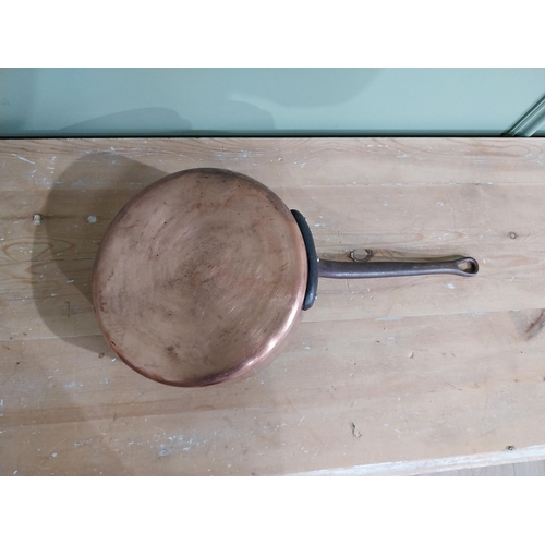 241 - Early 20th C. French copper and wrought iron pan {6 cm H x 49 cm W x 24 cm D}