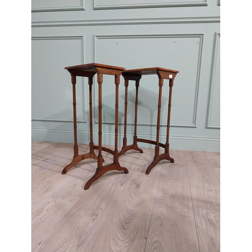 25 - Edwardian mahogany nest of two tables. {71 cm H x 36 cm W x 34 cm D}.