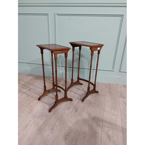 25 - Edwardian mahogany nest of two tables. {71 cm H x 36 cm W x 34 cm D}.