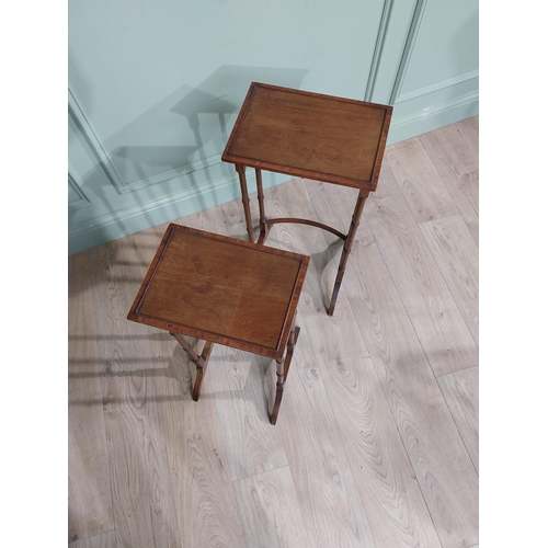 25 - Edwardian mahogany nest of two tables. {71 cm H x 36 cm W x 34 cm D}.