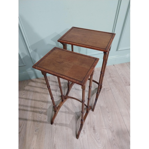 25 - Edwardian mahogany nest of two tables. {71 cm H x 36 cm W x 34 cm D}.