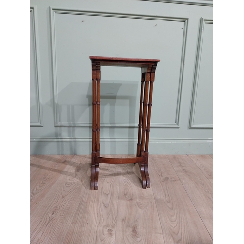 25 - Edwardian mahogany nest of two tables. {71 cm H x 36 cm W x 34 cm D}.