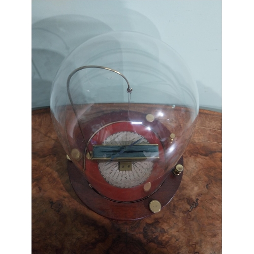 251 - Demonstration model of Galvanometer under glass dome. {28 cm H x 23 cm Dia.}.