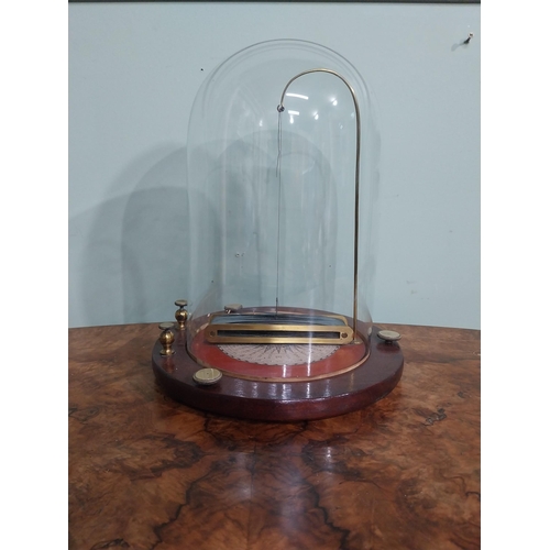 251 - Demonstration model of Galvanometer under glass dome. {28 cm H x 23 cm Dia.}.