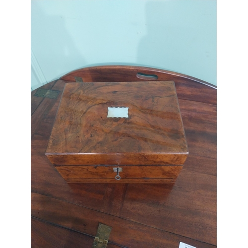 252 - 19th C. Walnut travelling vanity box with fitted interior and contents with glass silver plated  top... 