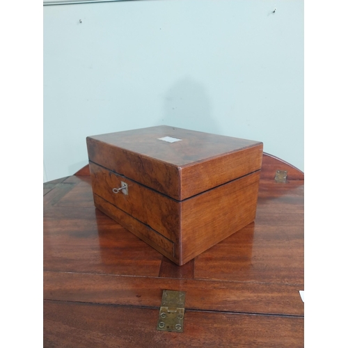 252 - 19th C. Walnut travelling vanity box with fitted interior and contents with glass silver plated  top... 