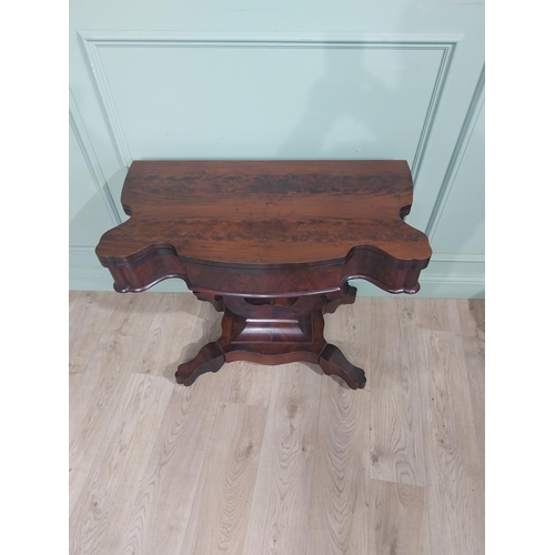 257 - William IV mahogany turn over leaf tea table with  platform base raised on four shaped outswept feet... 