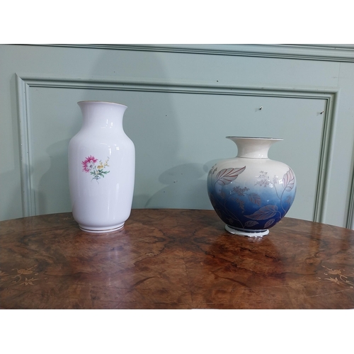 261 - Two vintage hand painted ceramic vases. {30 cm H x 15 cm Dia.} and {25 cm H x 20 cm Dia}.