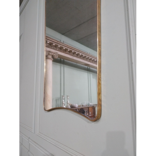 266 - Mid century Italian Gio Ponti brass framed wall mirror. {141 cm H x 72 cm W}.