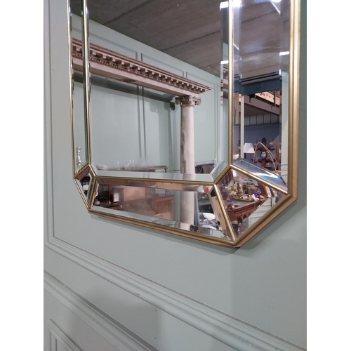 268 - Early 20th C. Brass framed Bellini mirror {70 cm H x 49 cm W}.