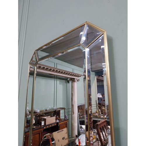 268 - Early 20th C. Brass framed Bellini mirror {70 cm H x 49 cm W}.