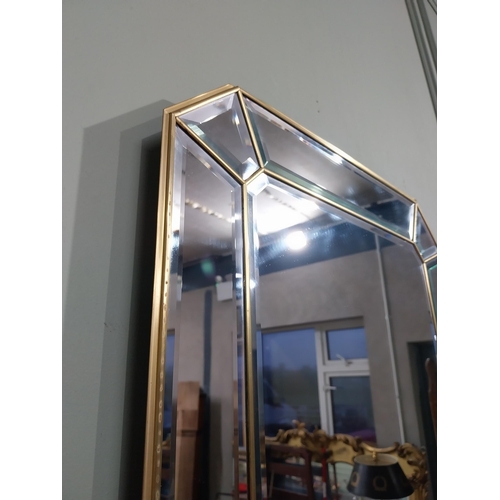 268 - Early 20th C. Brass framed Bellini mirror {70 cm H x 49 cm W}.