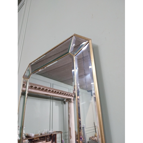 269 - Early 20th C. Brass framed Bellini mirror {70 cm H x 49 cm W}.