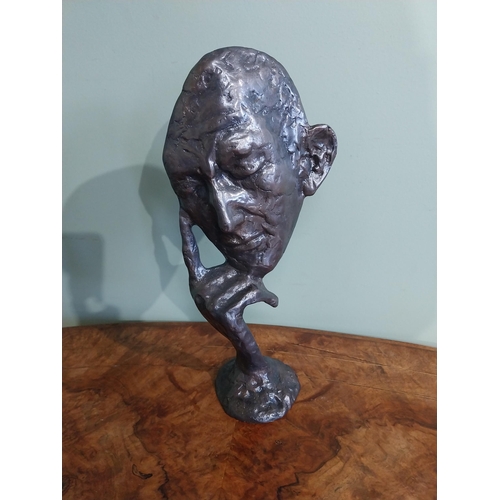 27 - Bronze sculpture of the Thinking Man. {31 cm H x 15 cm W x 9 cm D}.