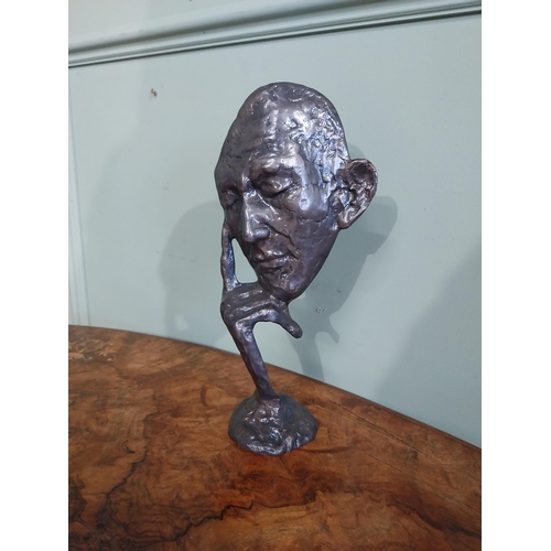 27 - Bronze sculpture of the Thinking Man. {31 cm H x 15 cm W x 9 cm D}.