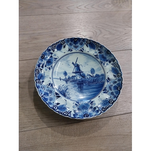 277 - Blue and white hand painted Dutch ceramic plate and decorative Oriental Imari plate. {22 cm Dia}.