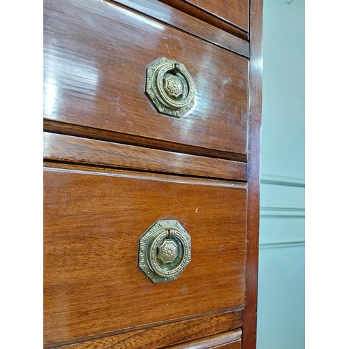 285 - Edwardian mahogany tallboy with seven graduated drawers above carved apron on claw and ball feet. {1... 