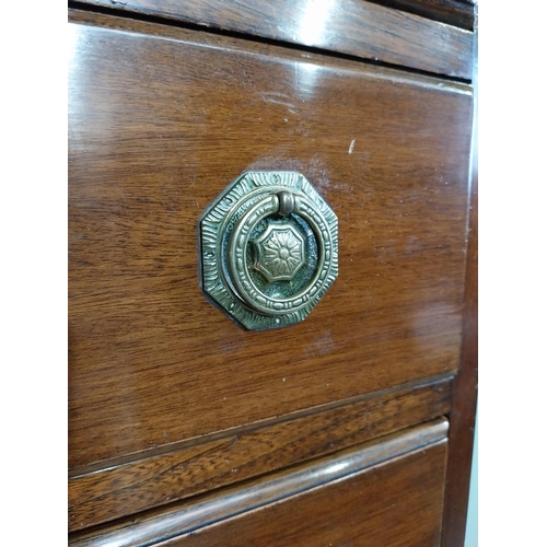 285 - Edwardian mahogany tallboy with seven graduated drawers above carved apron on claw and ball feet. {1... 