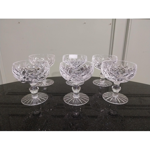 29 - Six Waterford glass cut crystal dessert dishes. {11 cm H}