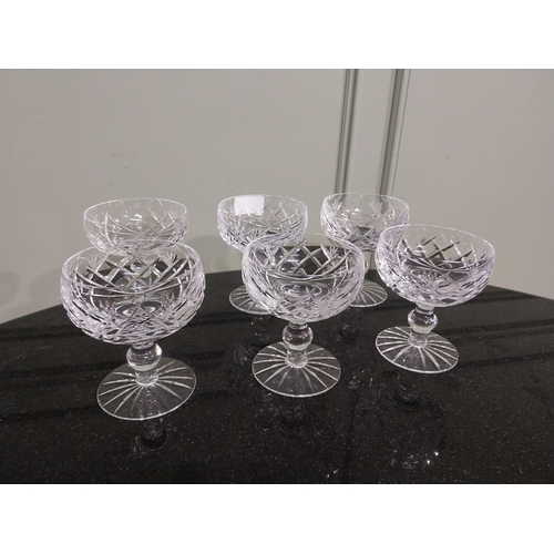 29 - Six Waterford glass cut crystal dessert dishes. {11 cm H}