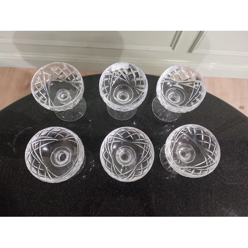 29 - Six Waterford glass cut crystal dessert dishes. {11 cm H}