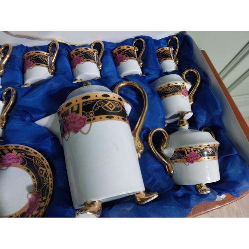 291 - Cased fifteen piece Ashford collection coffee set.