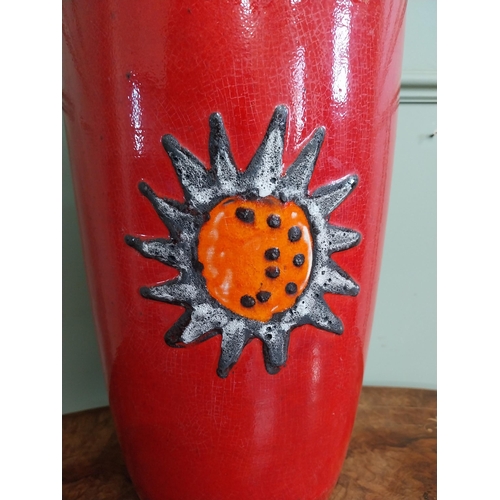 298 - Mid century West German ceramic vase. {48 cm H x 22 cm Dia.}.