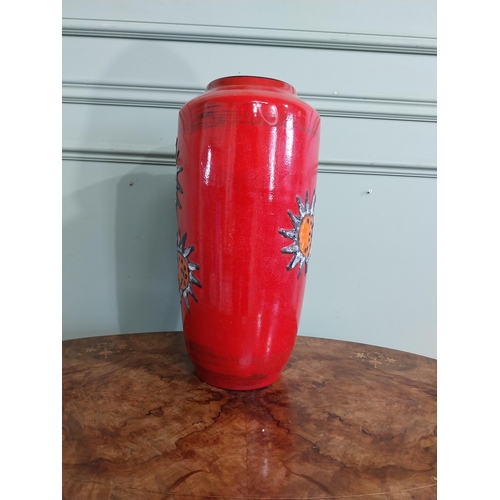 298 - Mid century West German ceramic vase. {48 cm H x 22 cm Dia.}.