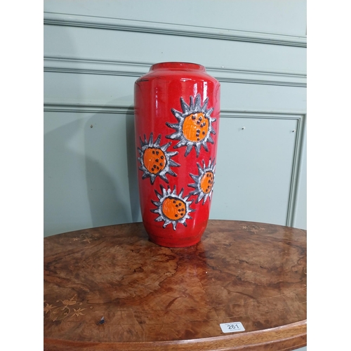 298 - Mid century West German ceramic vase. {48 cm H x 22 cm Dia.}.