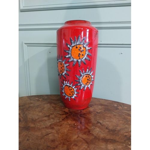 298 - Mid century West German ceramic vase. {48 cm H x 22 cm Dia.}.